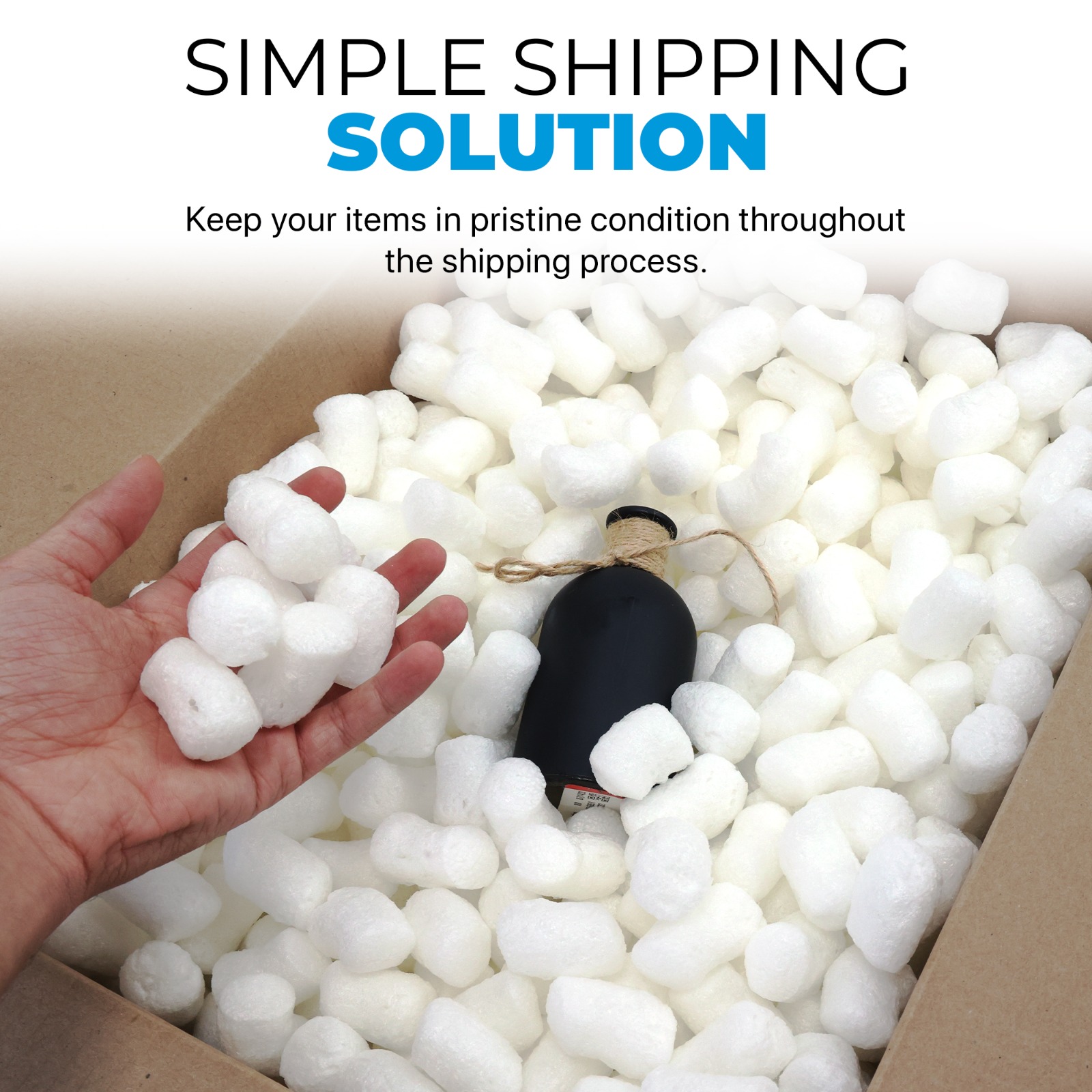 0.5 (half) cubic foot biodegradable packing peanuts
